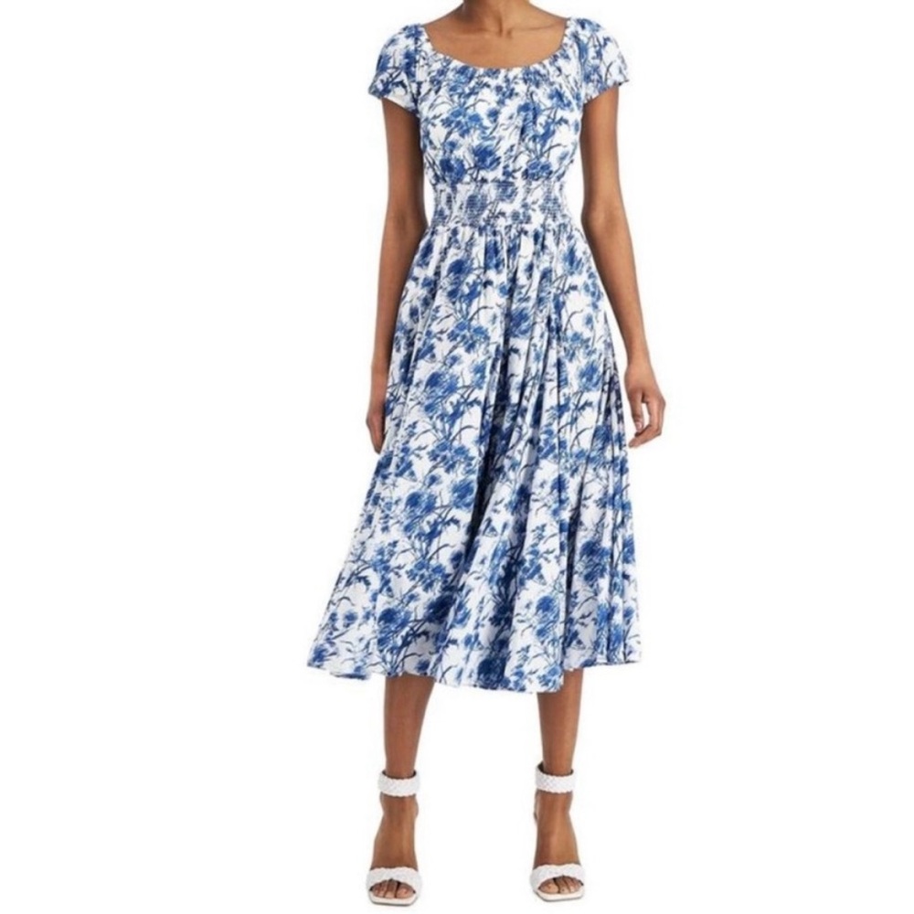 INC International Concepts Blue Floral Midi Dress